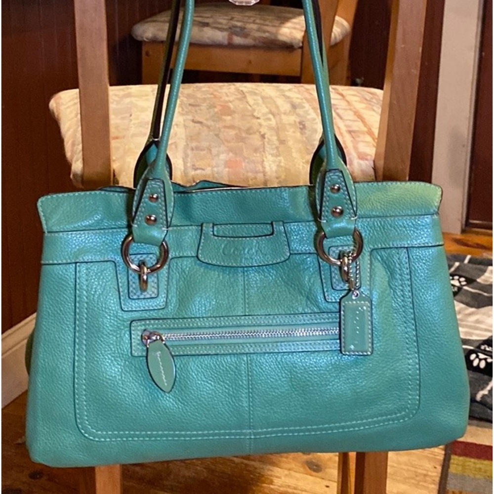 COACH Mint Green Penelope pebbled leather shoulder bag - Exc. Used Condition